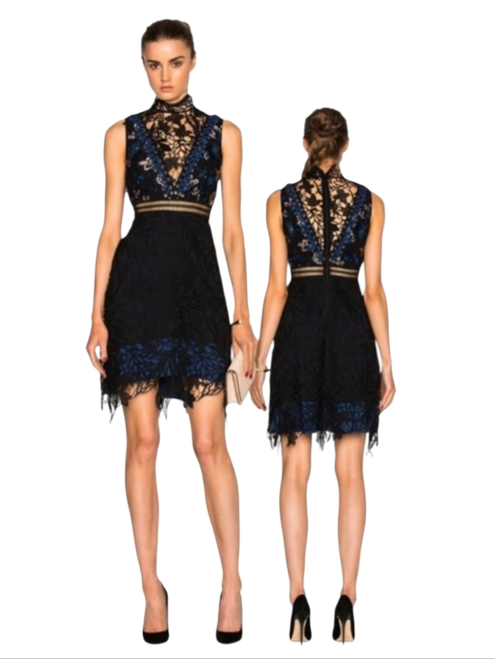 Self-Portrait Clementine  Black Lace Dress Size 8 - Picture 5 of 16
